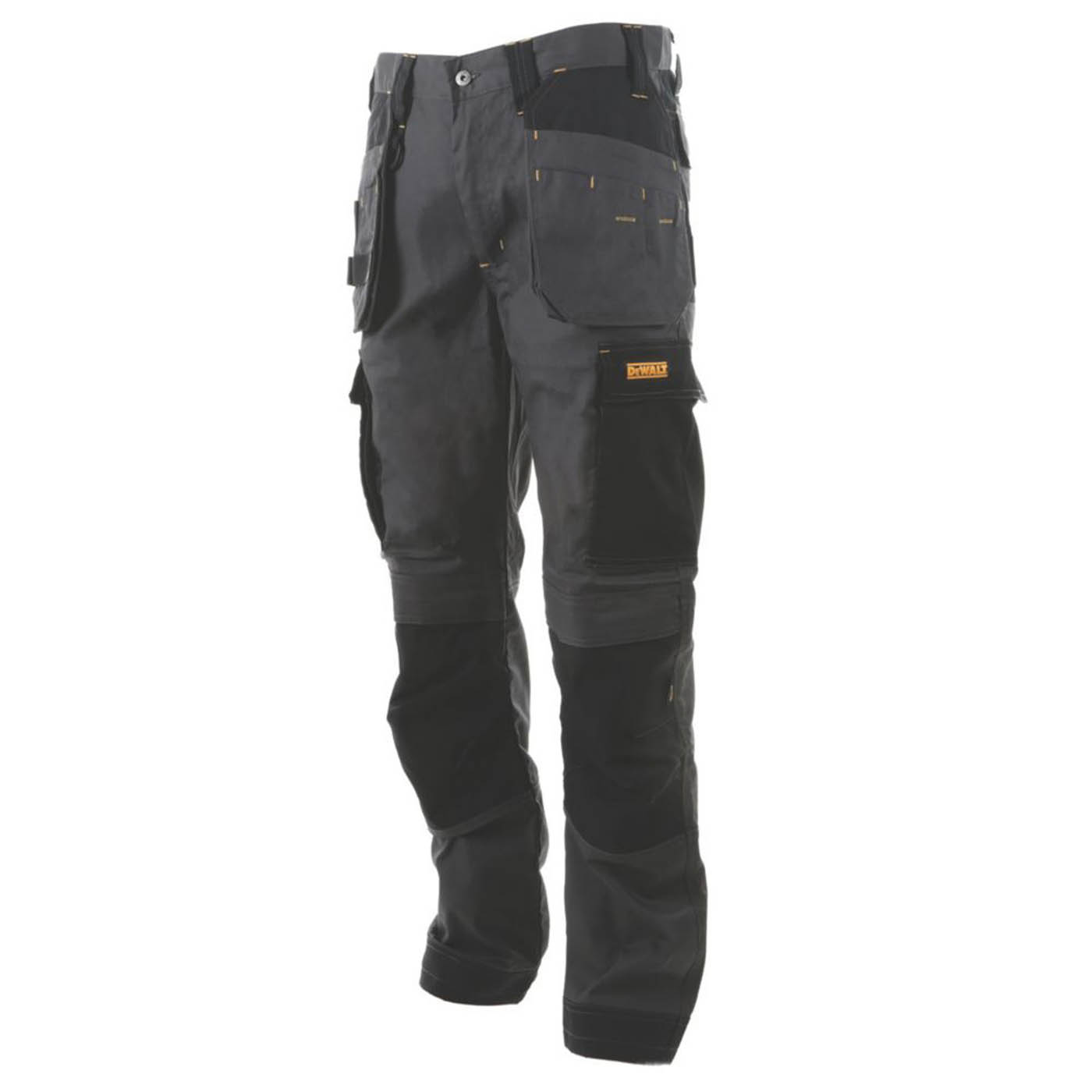 DeWalt Work Trousers Mens Slim Fit Grey Black Multi Pocket Cargo 32"W 33"L - Image 1