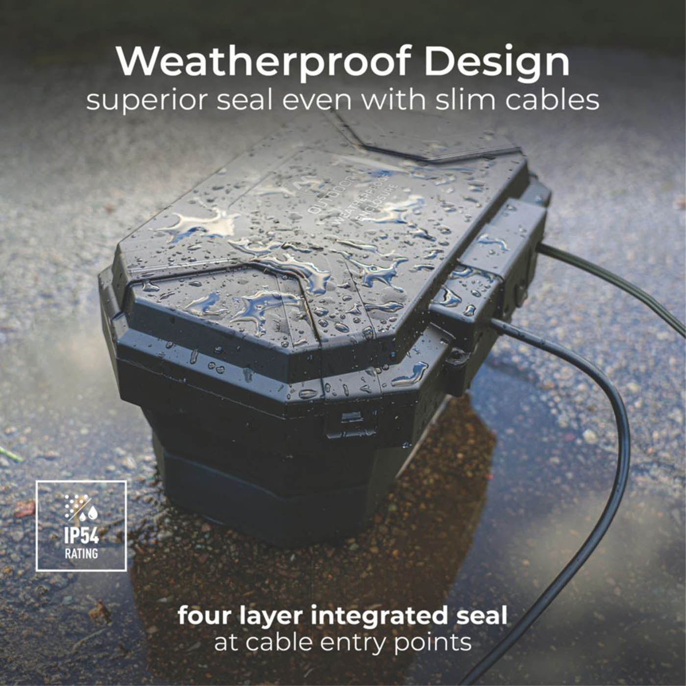 Masterplug Outdoor Enclosure Weatherproof Cable Box IP54 Compact Lockable - Image 4