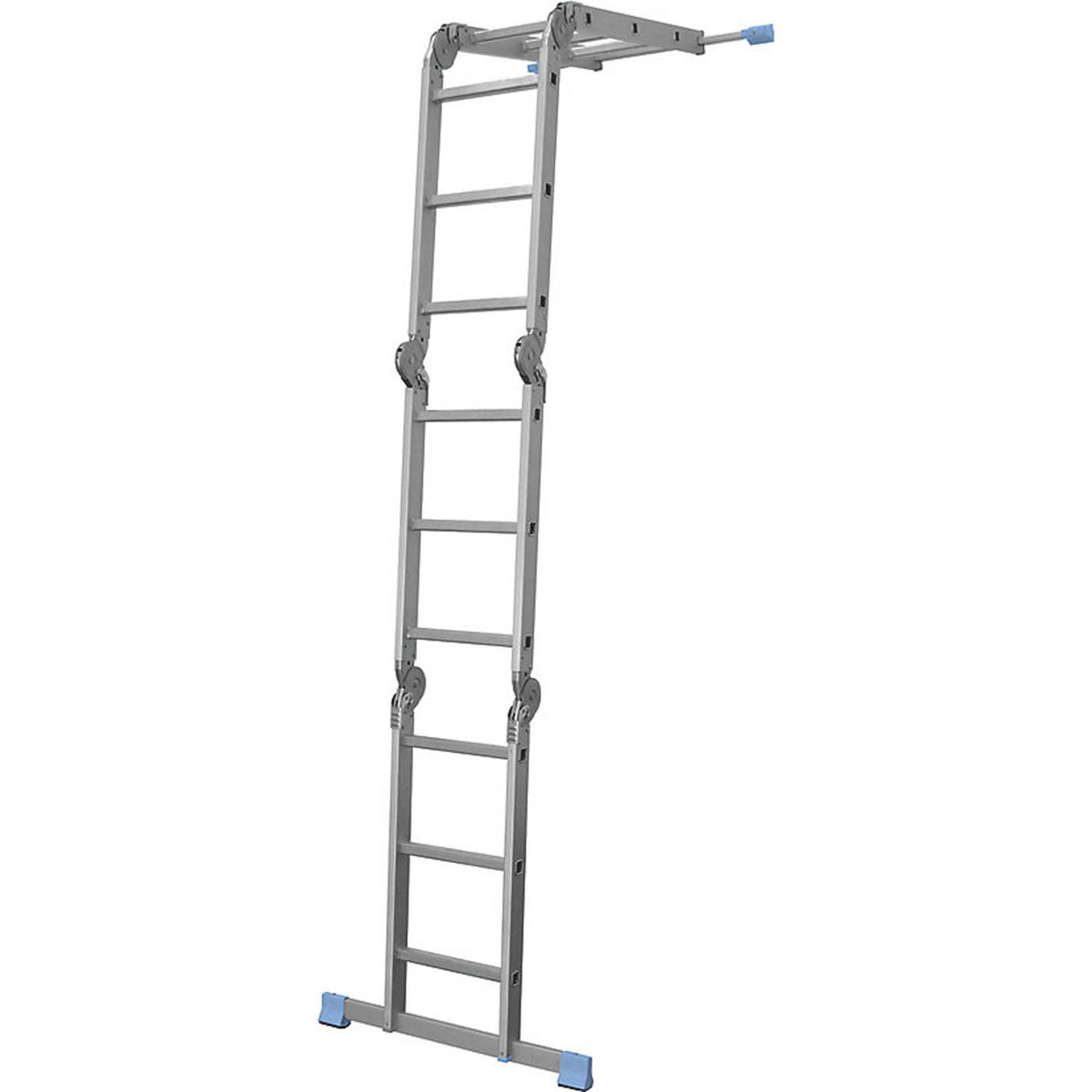 Mac Allister Folding Ladder Aluminium Stepladder Non-Slip Multi Position 3.17m - Image 2