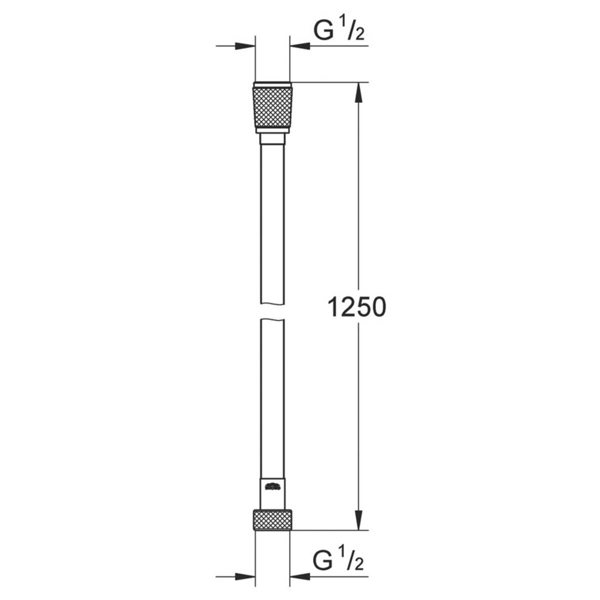 Grohe Shower Hose Silver AntiFold TwistStop Universal Durable 8mm x 1250mm - Image 2