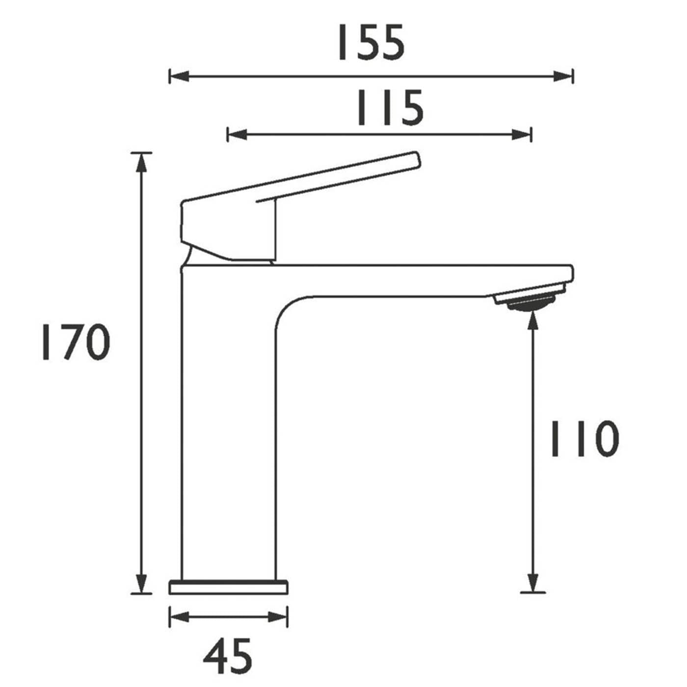 Bristan Bathroom Sink Tap Frammento Basin Mixer Metal Grey Lever Clicker Waste - Image 4