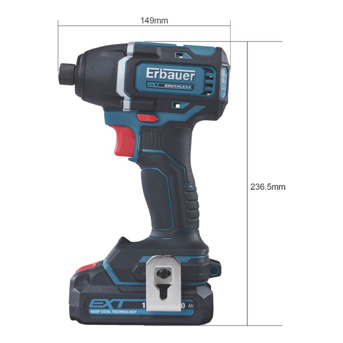 Erbauer Impact Driver EID18-Li Cordless LED Work Light 18V 1 x 2.0Ah Li-Ion EXT - Image 2
