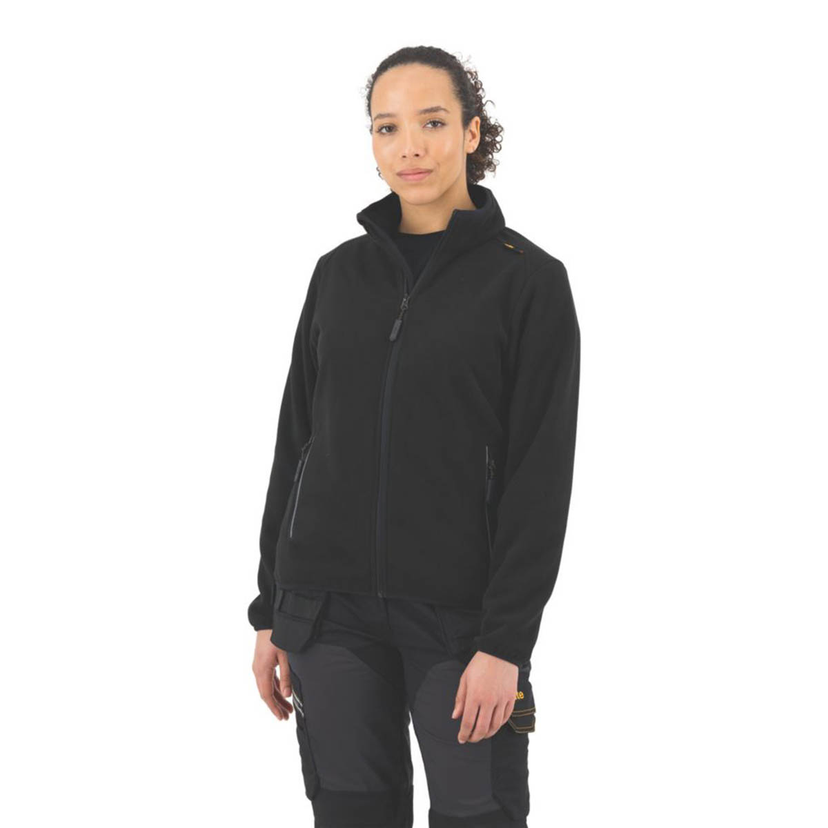 Site Womens Fleece Jacket Work Callard Black Front Zip Breathable Size 12 - Image 5