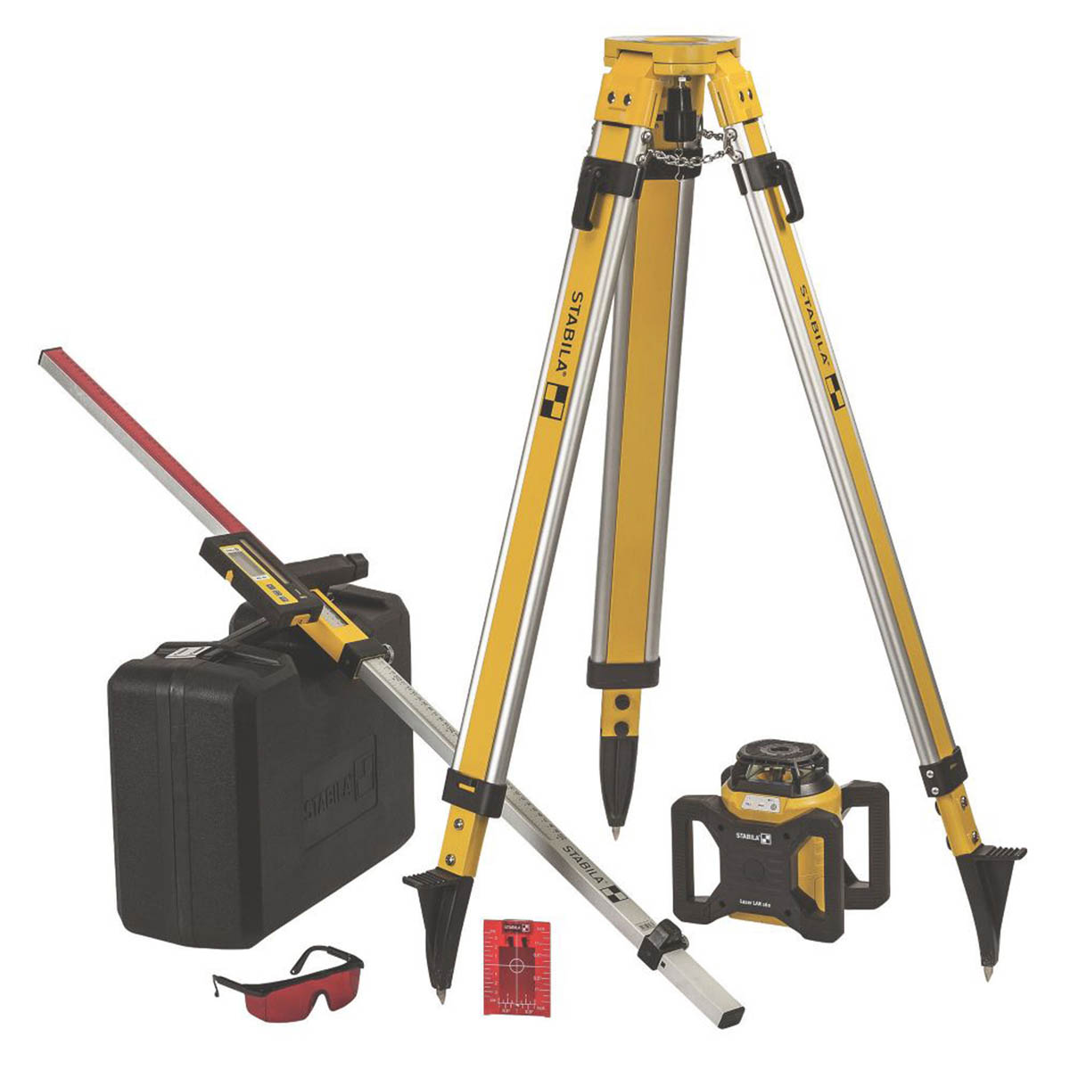 Stabila Rotary Laser Set LAR 160 Red Self-Levelling Receiver Horizontal Vertical - Image 1
