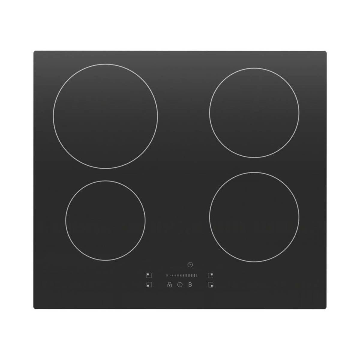 Induction Hob 4 Zone Black Touch Glass Front Control Child Safety Lock 560mm - Image 1