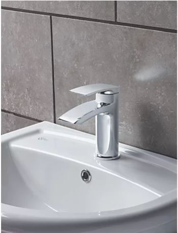 Essentials Basin Mono Mixer Tap Wye Chrome Single Lever With Clicker Waste - Image 1