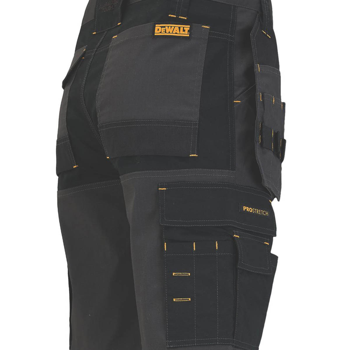 DeWalt Work Shorts Mens Regular Fit Grey Black Multi Pocket Breathable 38"W - Image 4