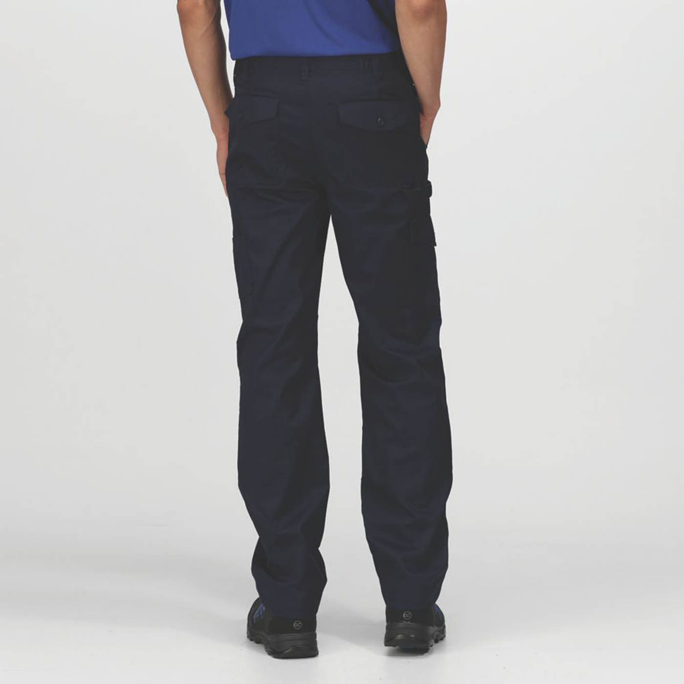 Regatta Mens Work Trousers Cargo 5 Pockets Navy Water Repellent 30" W 31" L - Image 4