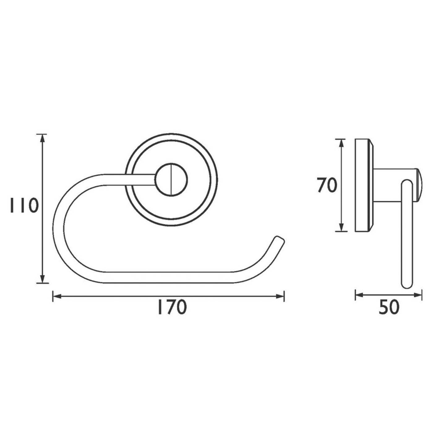 Bristan Toilet Roll Holder Chrome Brass Concealed Wall Mounted Accessory - Image 2