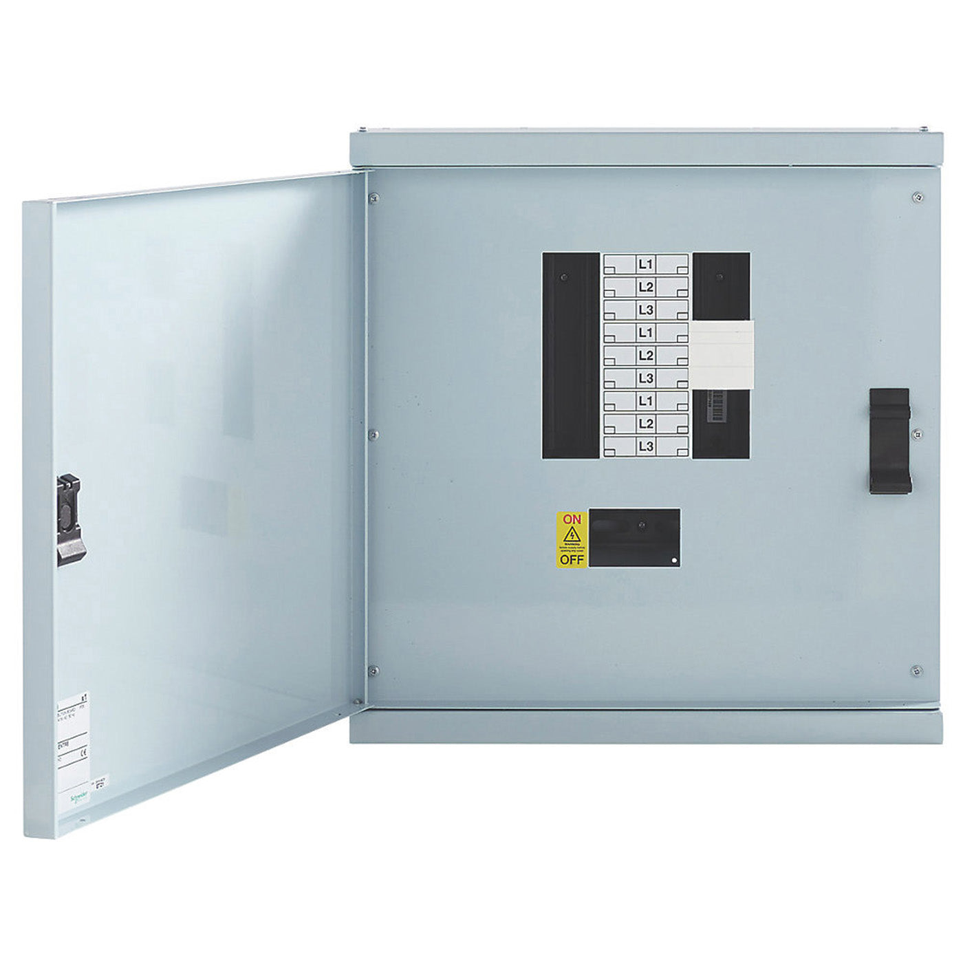 Schneider Electric 3 Phase Loadcentre Distribution Board KQ 6 Way Non Metered - Image 1