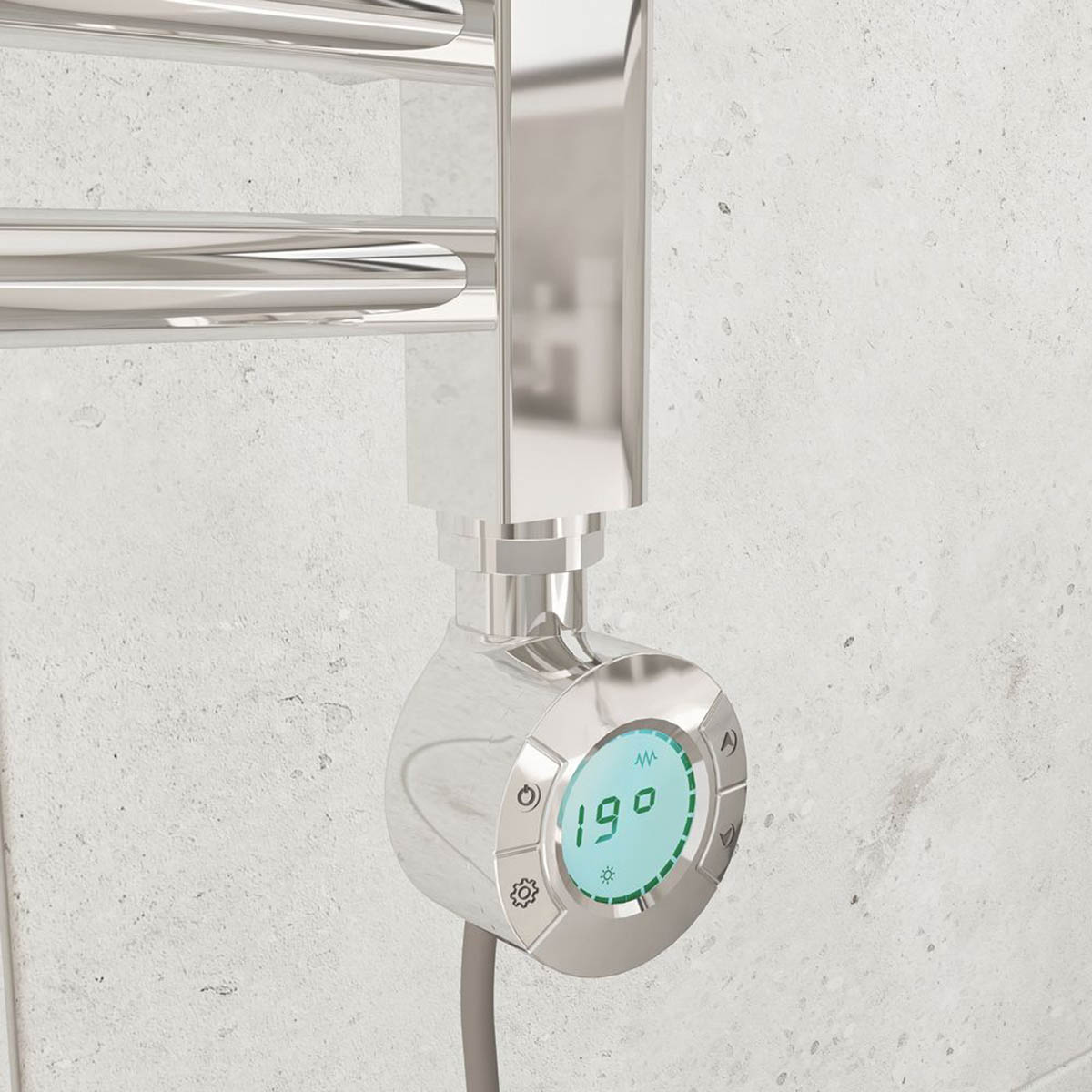 Flomasta Towel Radiator Electric Chrome Curved Bathroom 1600mm x 500mm 1706BTU - Image 3