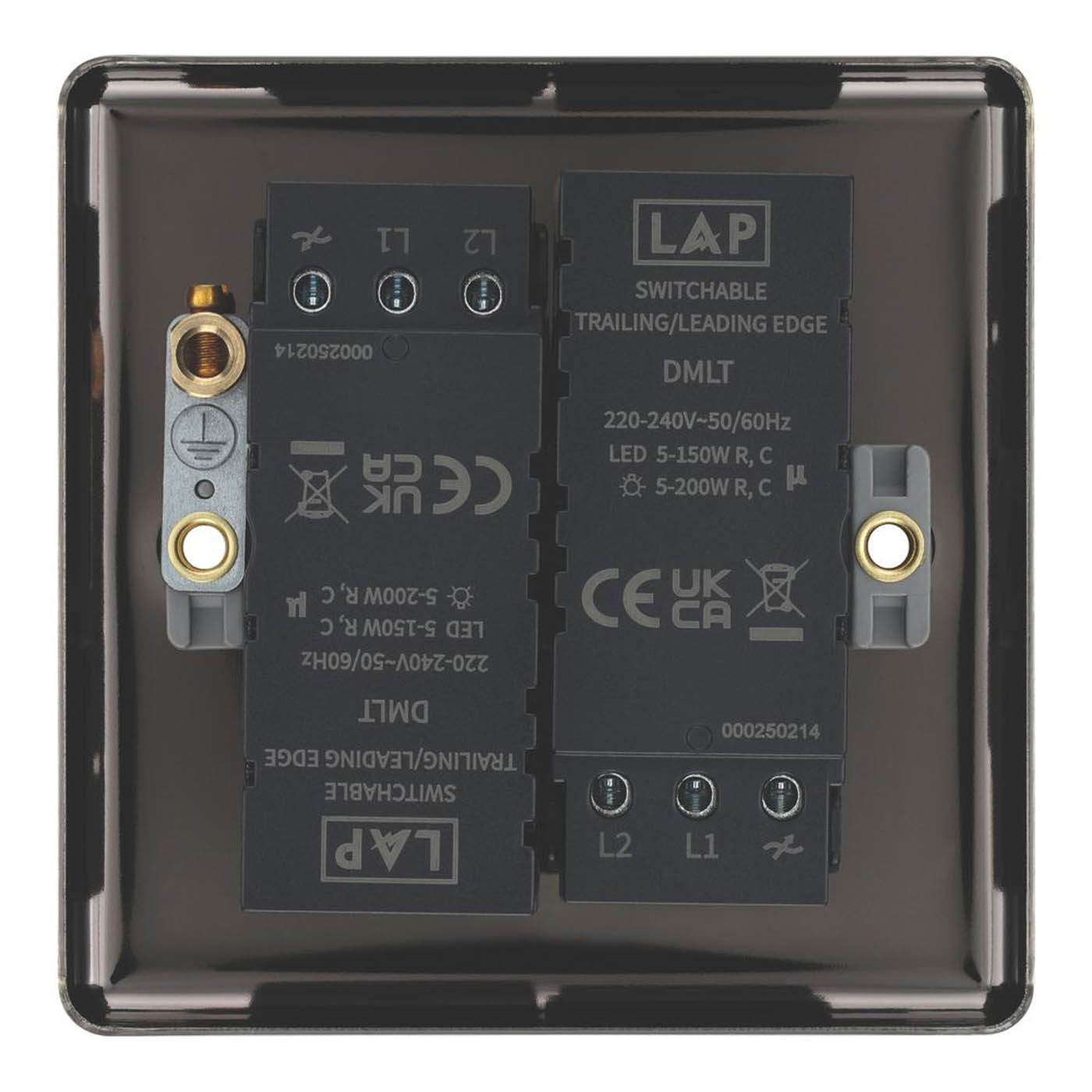 LAP 2-Gang 2-Way LED Dimmer Switch Antique Brass with Colour-Matched Inserts - Image 6