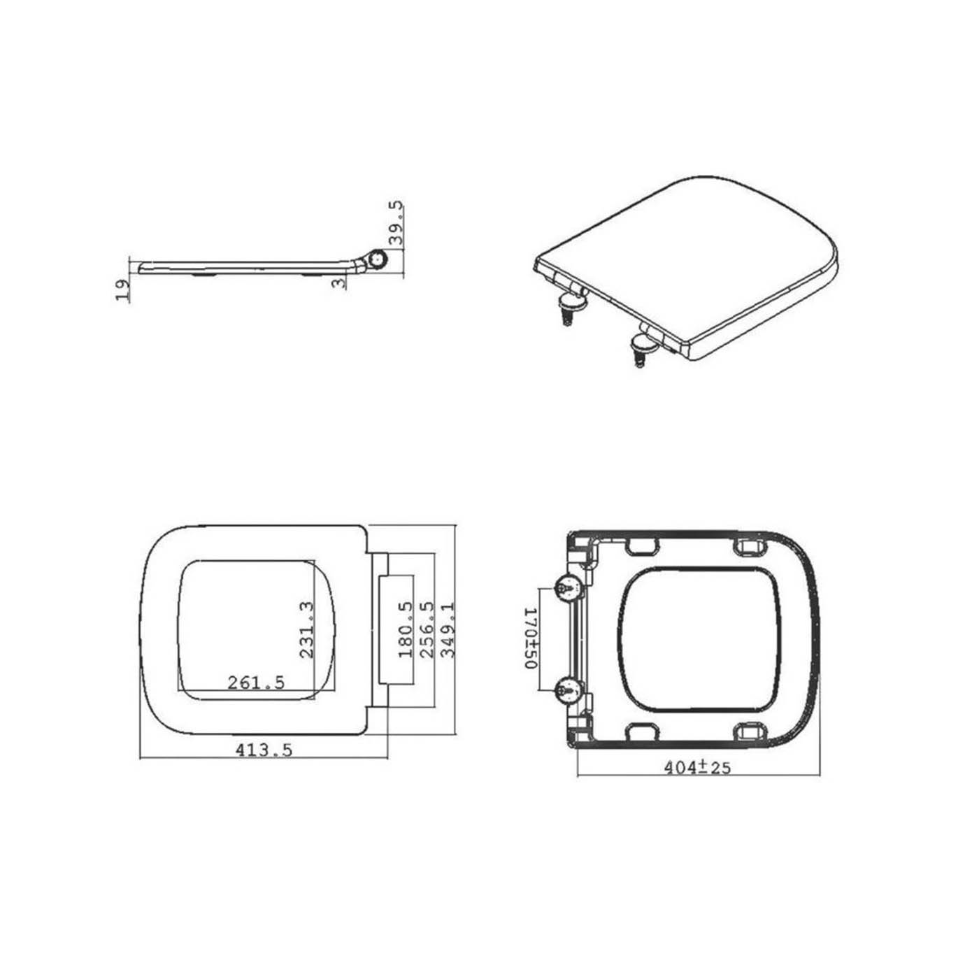 Florida Toilet Seat Square Soft-Close with Quick-Release Urea Formaldehyde White - Image 3