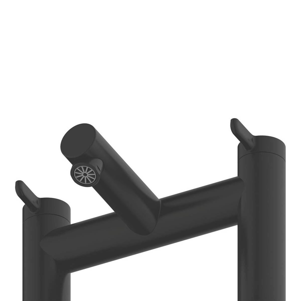 Swirl Bath Filler Tap Mixer Black Dual Lever 1/4 Turn Bathroom Modern Faucet - Image 2