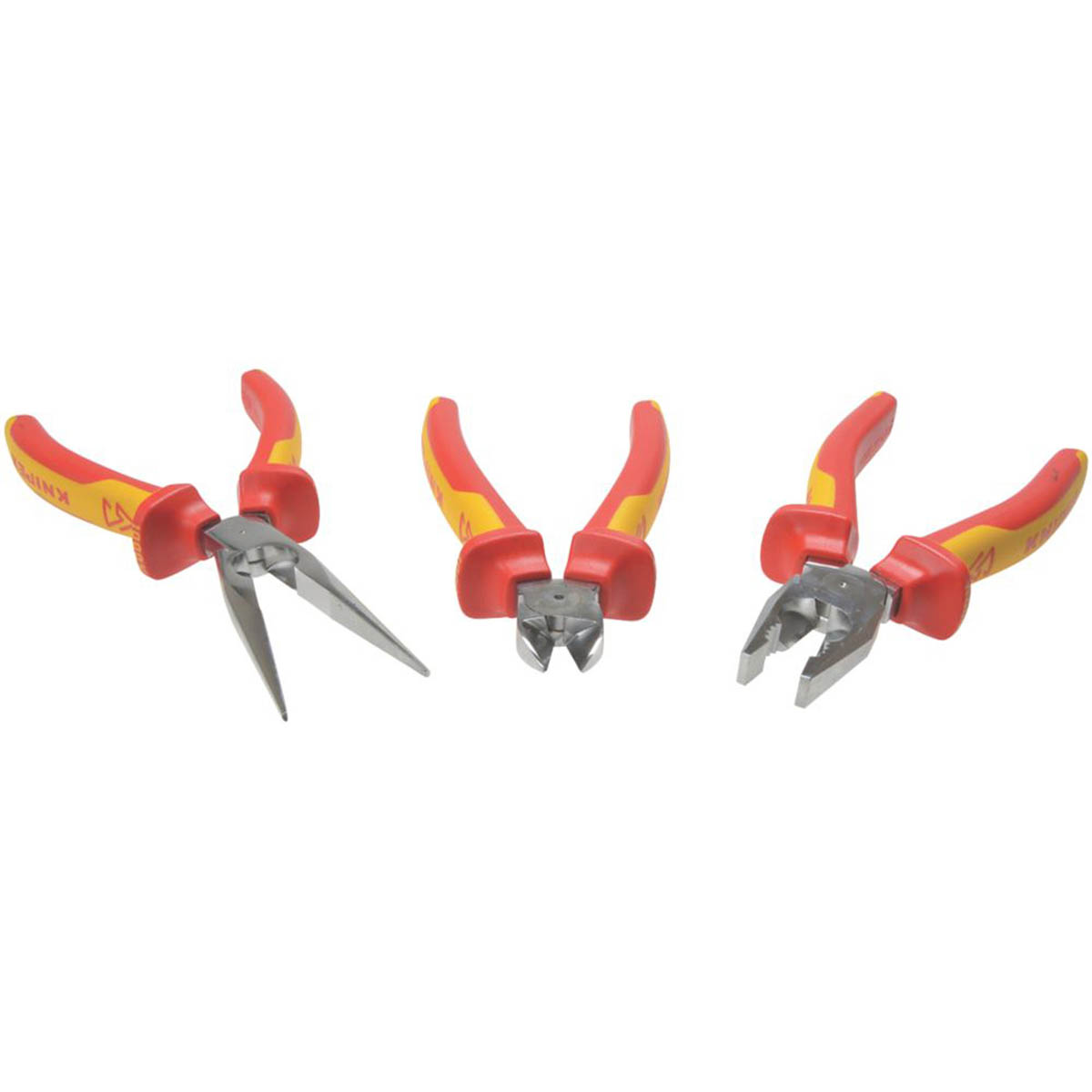 Knipex VDE Pliers Bi-Material Comfort Grip Durable Induction-Hardened Set 3 Pcs - Image 1