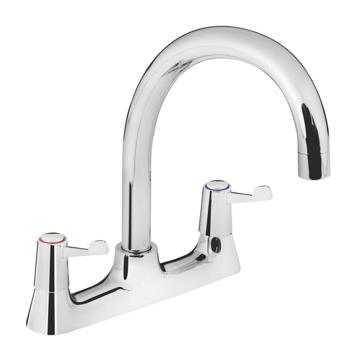 Bristan Kitchen Tap Mixer Chrome Dual Lever 1/4 Turn Swivel Spout Modern Faucet - Image 1