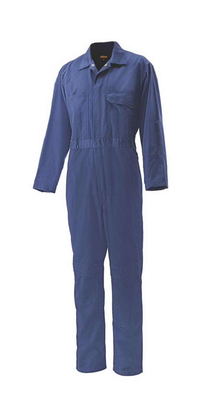 Site Work Coveralls Mens Regular Fit Navy Blue Boilersuit 52" Chest 31"L Large - Image 1