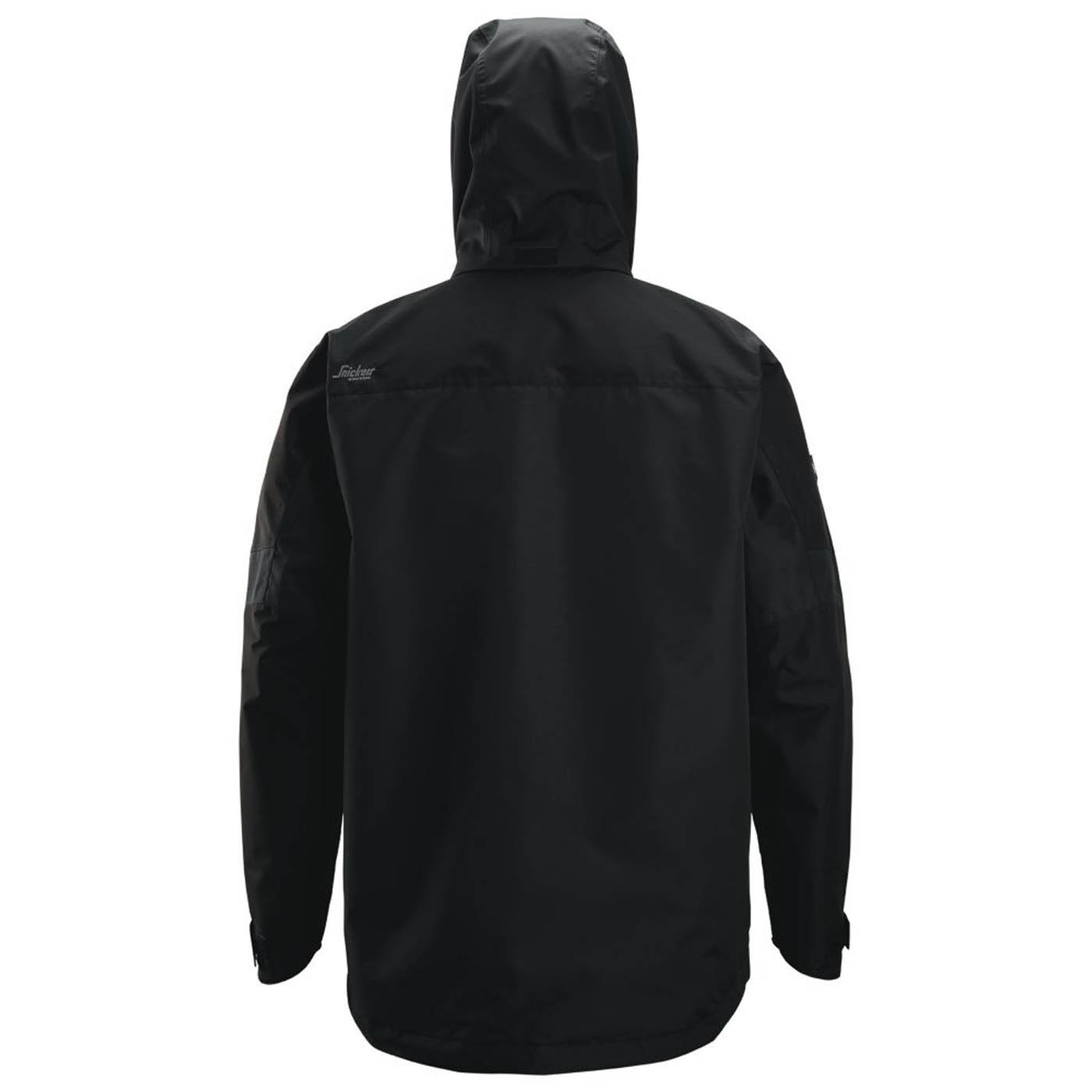 Snickers Work Shell Jacket Mens Black Waterproof Concealed Hood XL 46in Chest - Image 2