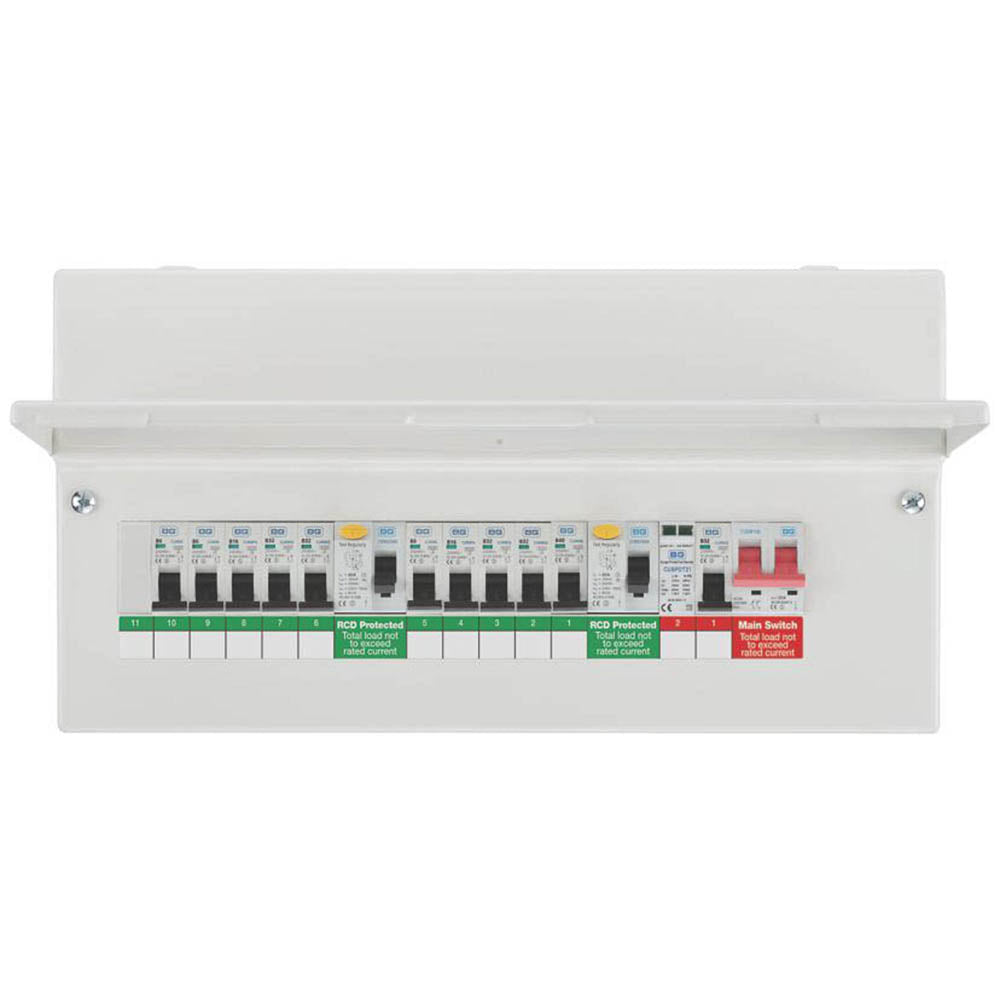 BG Electrical Box Enclosure Consumer Unit Fortress 10Way Dual RCD 63A With SPD - Image 1