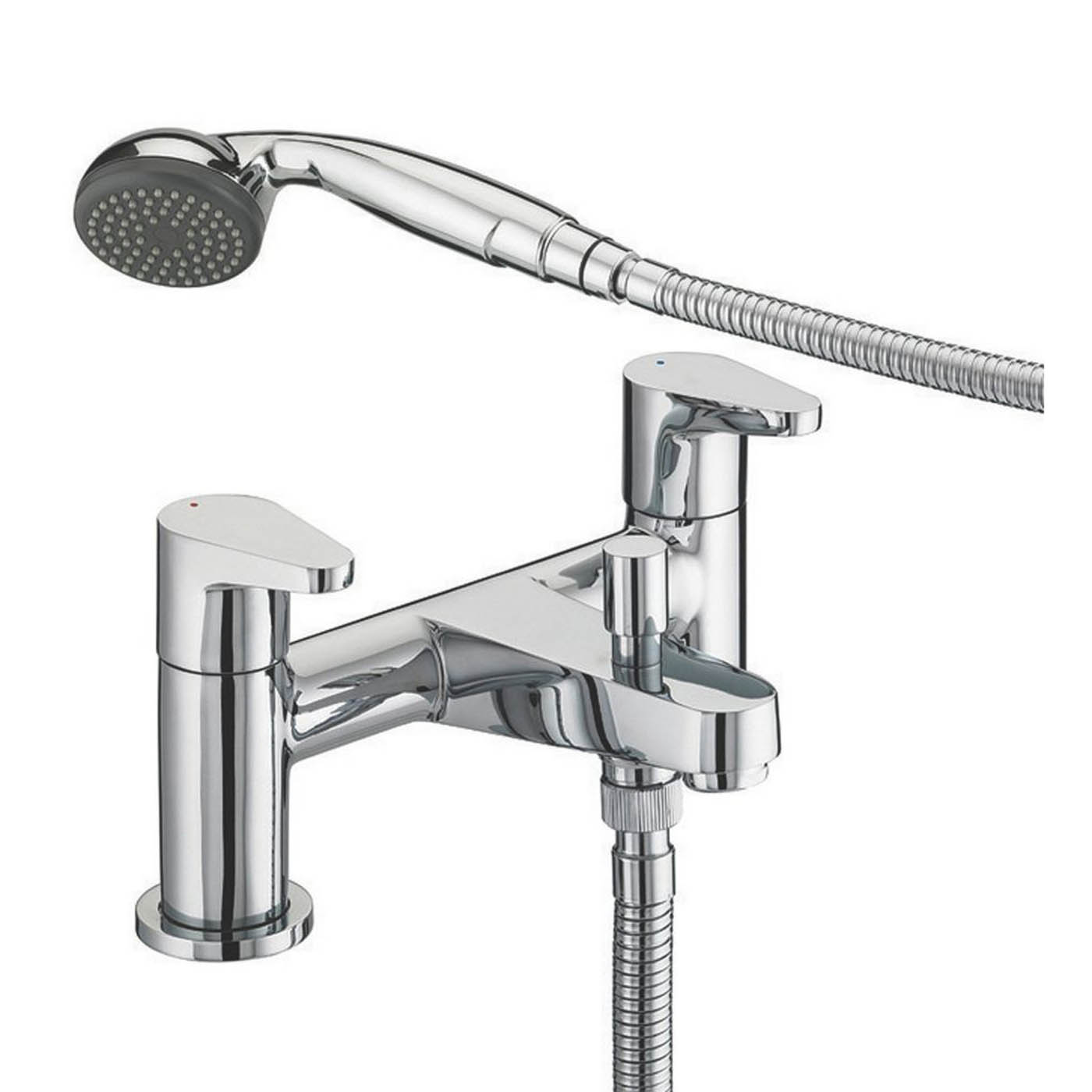 Bristan Shower Mixer Tap Chrome Dual Lever Deck Mounted Contemporary 120mm - Image 2