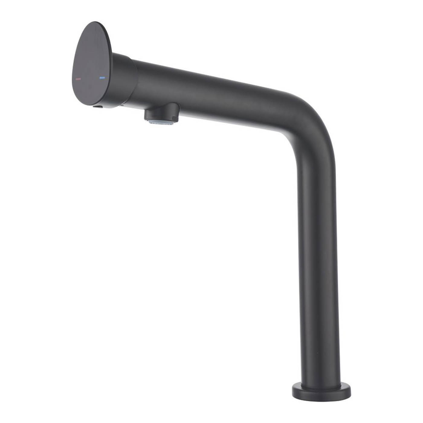 Kitchen Sink Mono Mixer Tap Matt Black Single Lever Deck Mounted Modern - Image 1
