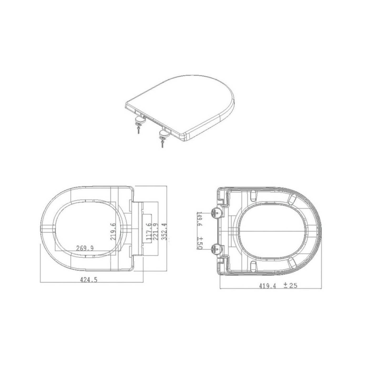 Toilet Seat White Soft Close Quick Release Round WC Heavy Duty Bathroom - Image 6