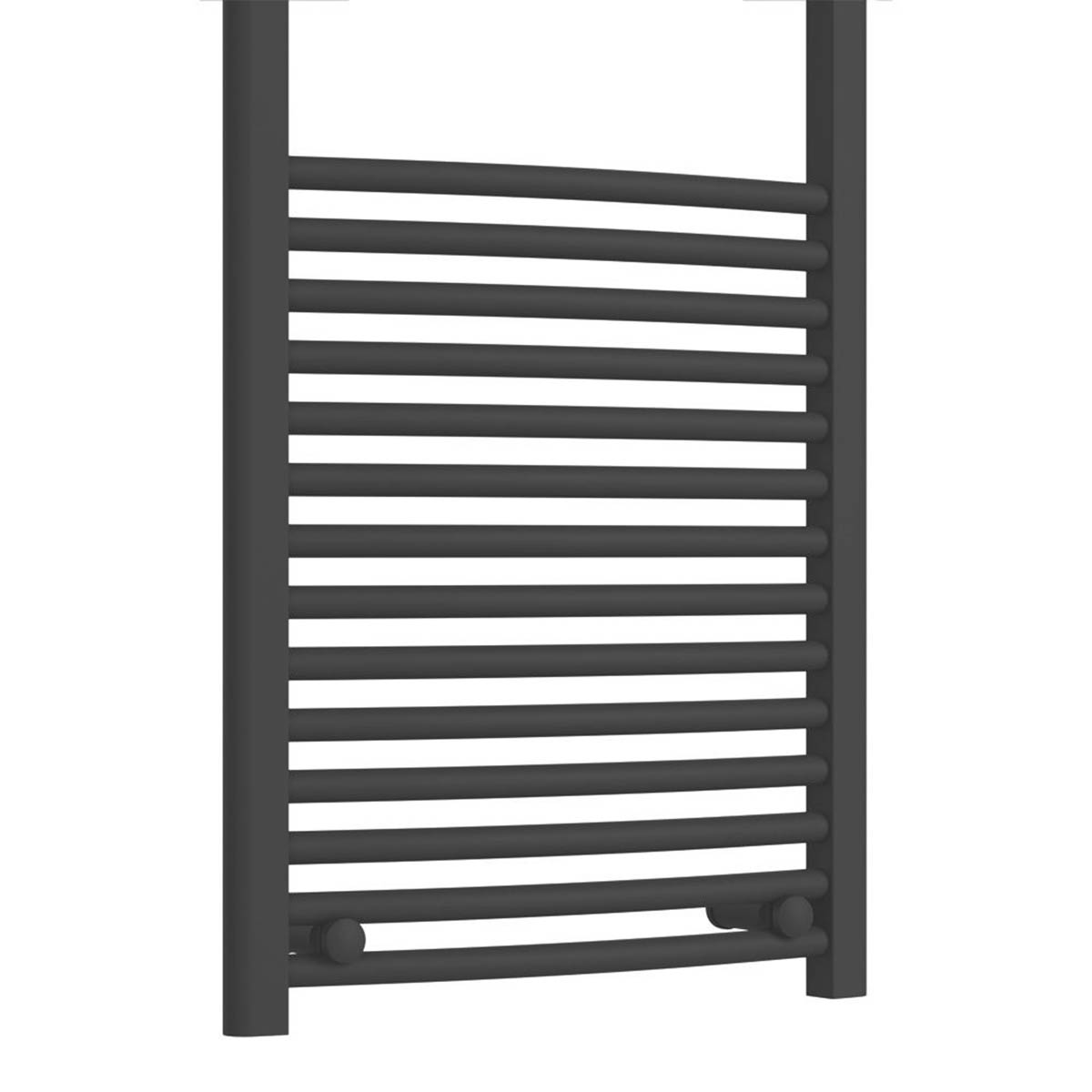 Flomasta Towel Rail Radiator Matt Black Curved Warmer 1200mm x 500mm 1815BTU - Image 4