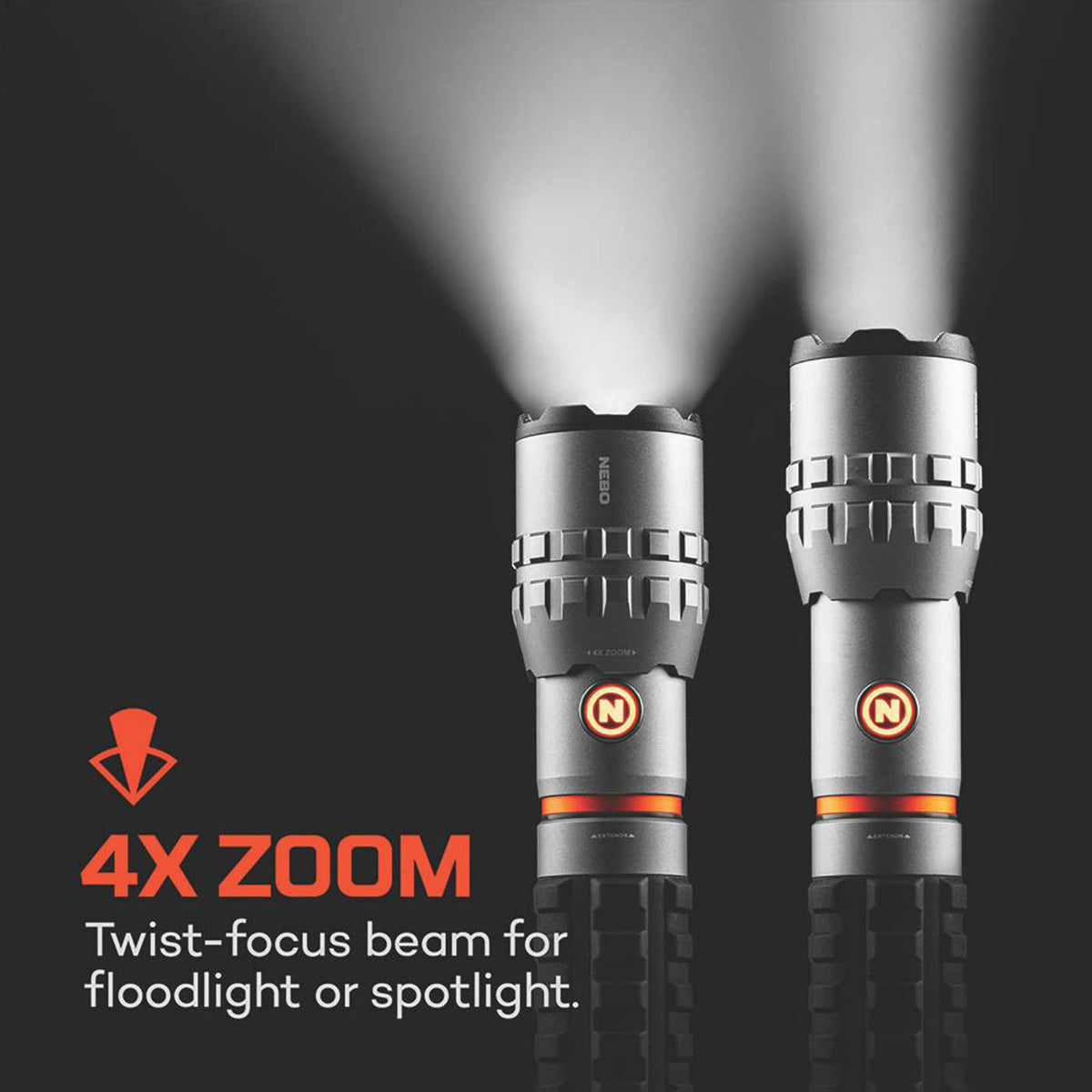 Nebo Flashlight LED Rechargeable Storm Grey Aluminium Impact Resistant 4000lm - Image 3