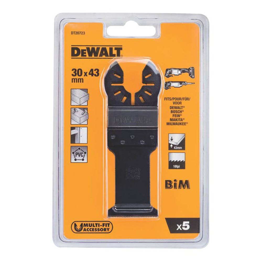 DeWalt Multi-Tool Blade DT20723-QZ Bi-Metal 30 mm 20 tpi Carbon Steel Pack Of 5 - Image 2
