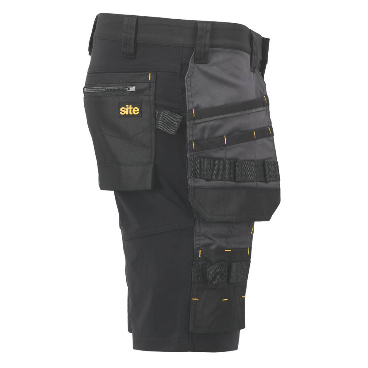 Site Mens Work Shorts Brochman Black Grey Holster Pockets Slim Fit 36" W - Image 4