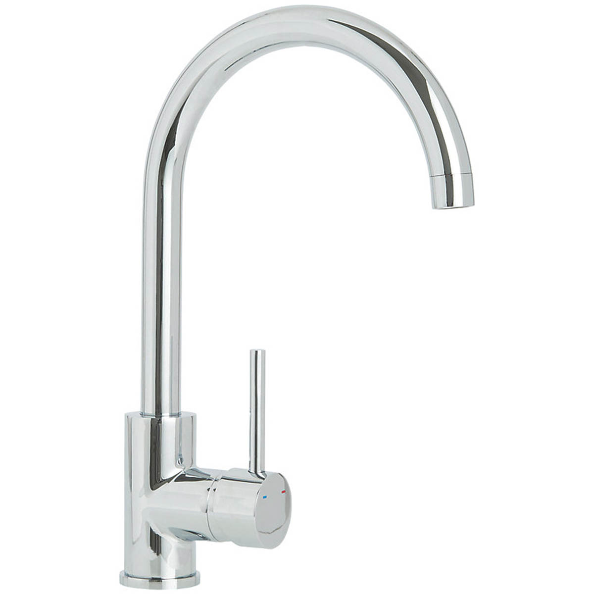 Kitchen Sink Tap Mono Mixer Single Lever Chrome Swivel Spout Zinc Modern Faucet - Image 1