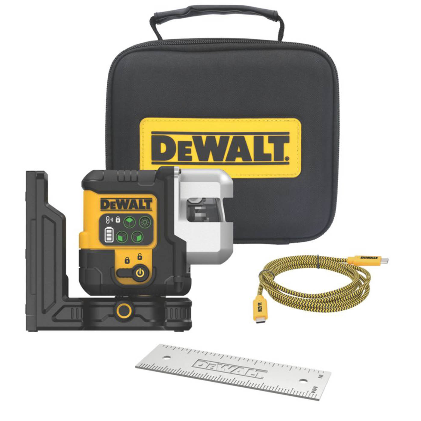 DEWALT Laser Level DCLE14301GB-XJ Green Self-Levelling Multi-Line Powered USB - Image 1
