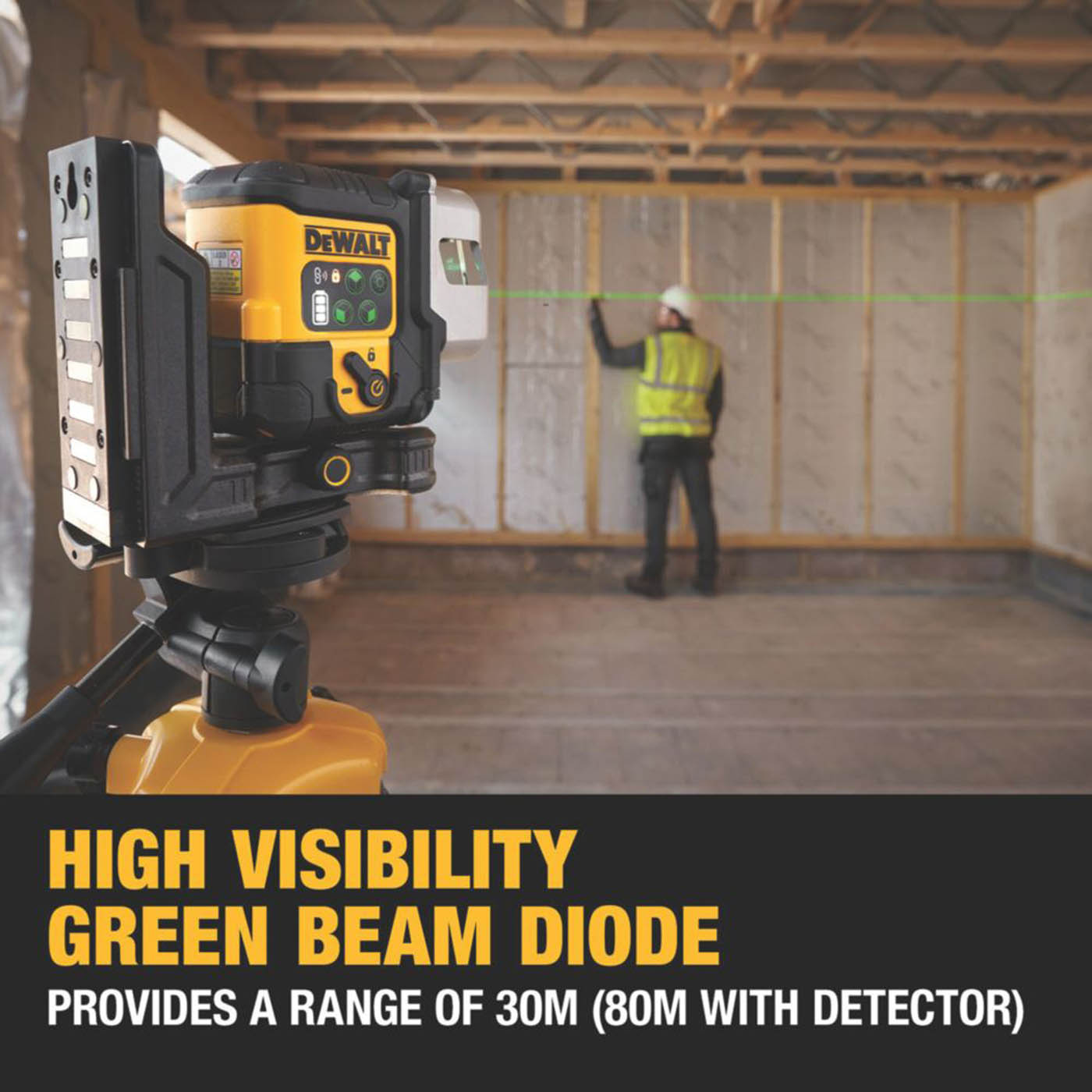 DEWALT Laser Level DCLE14301GB-XJ Green Self-Levelling Multi-Line Powered USB - Image 5