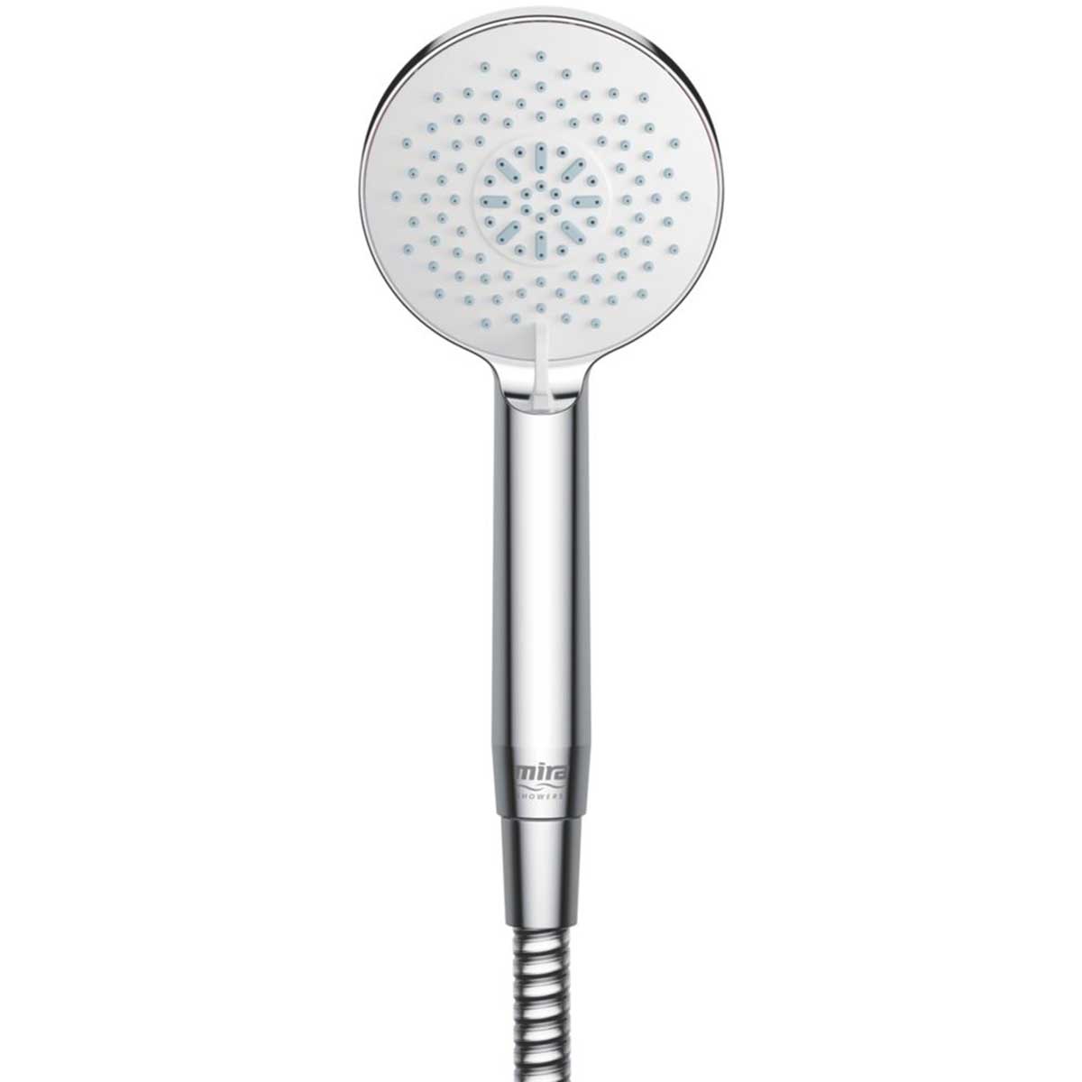 Shower Handset And Hose Round Plastic Chrome 3-Spray Patterns Contemporary - Image 2