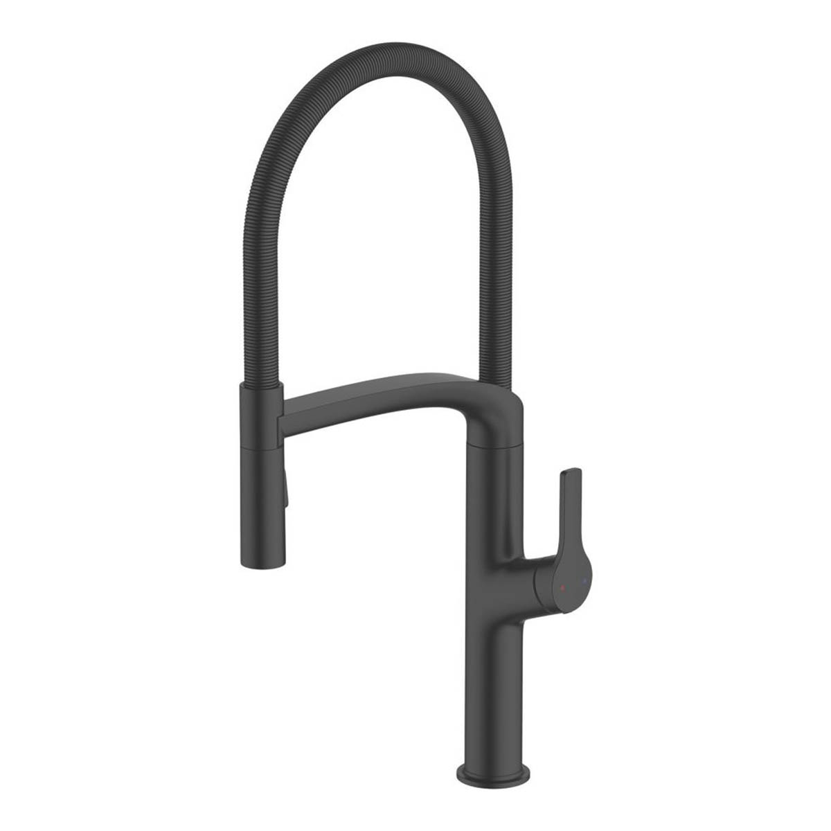Swirl Kitchen Sink Tap Mixer Pull Out Matt Black Single Lever Zinc Modern Faucet - Image 1
