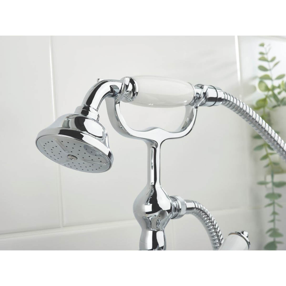Bristan Bath Filler Tap Shower Mixer Chrome Double Lever Cross Head Traditional - Image 5
