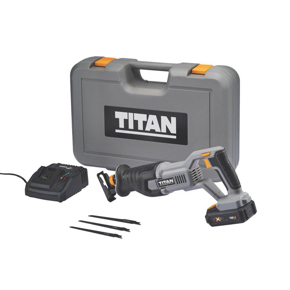 Titan Cordless Reciprocating SawTTI880RSP Lion TXP Portable 2Ah Soft Grip 18V - Image 1