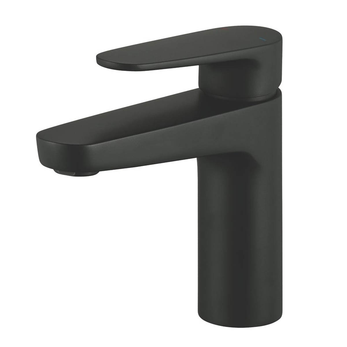 Swirl Basin Mixer Tap Mono Black Brass With Clicker Waste Modern 151mm - Image 1