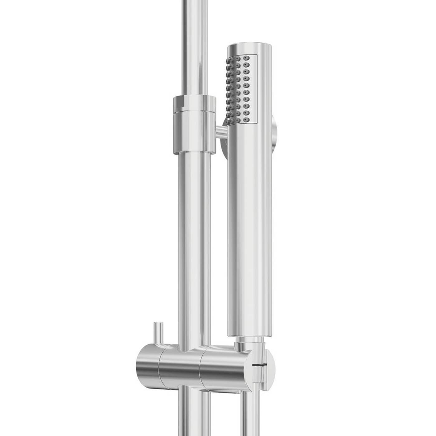 Swirl Thermostatic Shower Exposed Chrome Single Spray Pattern Twin Head Bathroom - Image 4