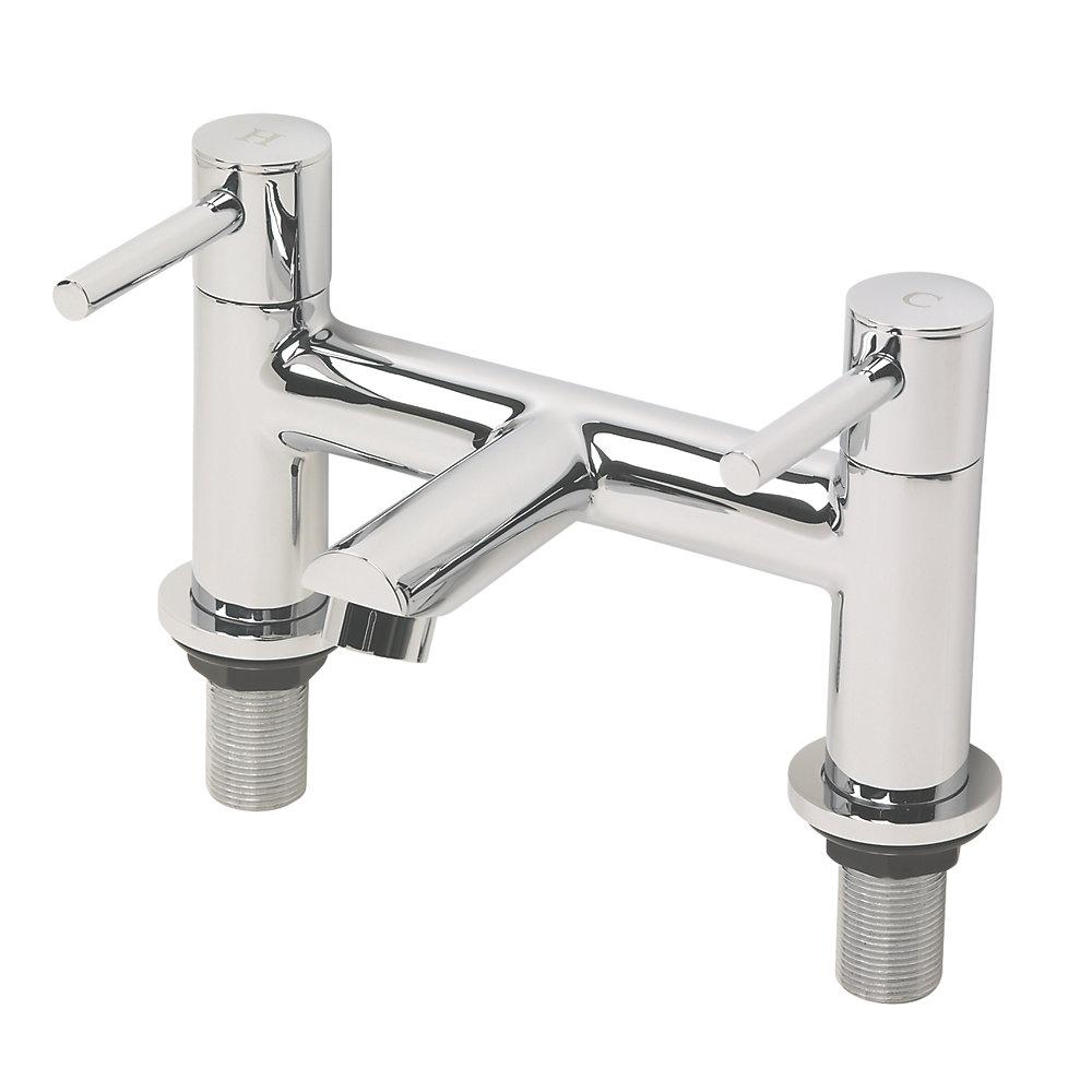 Swirl Essential Dual Lever Bath Filler Bathroom Taps Chrome-Plated - Image 1