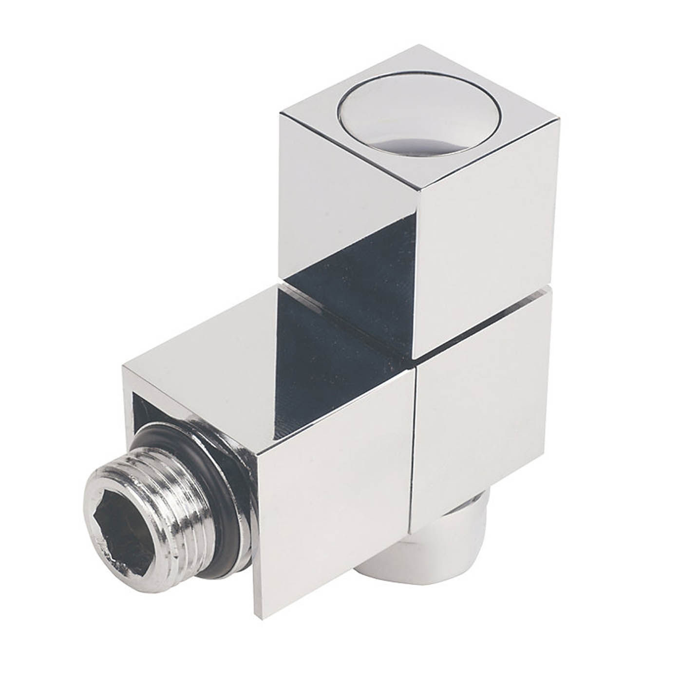 Radiator Valve Head And Body Angled 15mm Chrome Compression Connection Pack Of 2 - Image 2