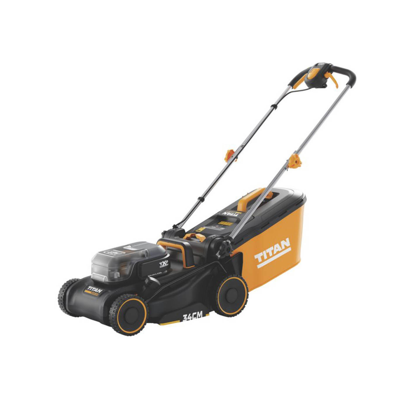 Titan Rotary Lawn Mower 18V 1 x 5.0Ah Li-Ion TXP Cordless Steel Blade 34cm 35L - Image 1