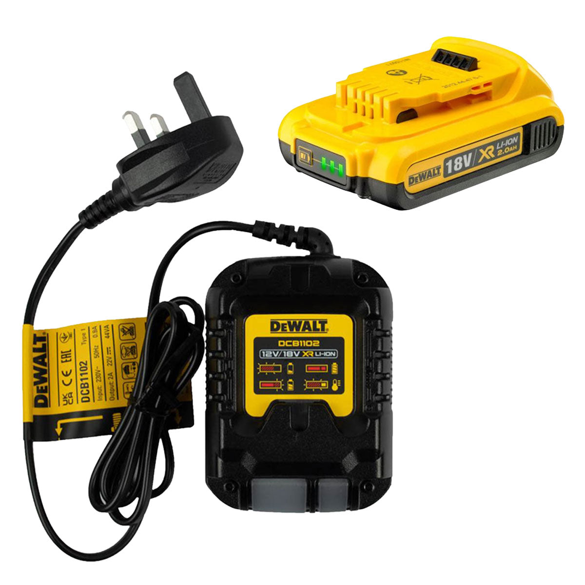 Dewalt Battery and Charger Set 2Ah Li-Ion XR DCB183-XJ and DCB1102 - Image 1