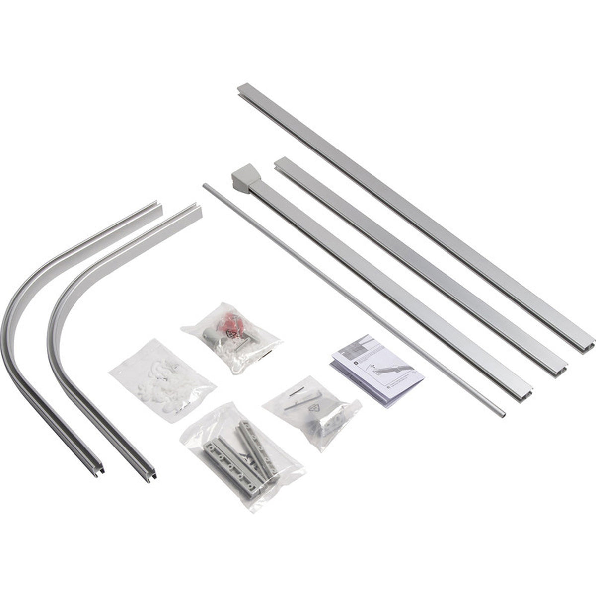 Croydex Shower Track Kit Slenderline Chrome Effect Bathroom Shower Rail - Image 1