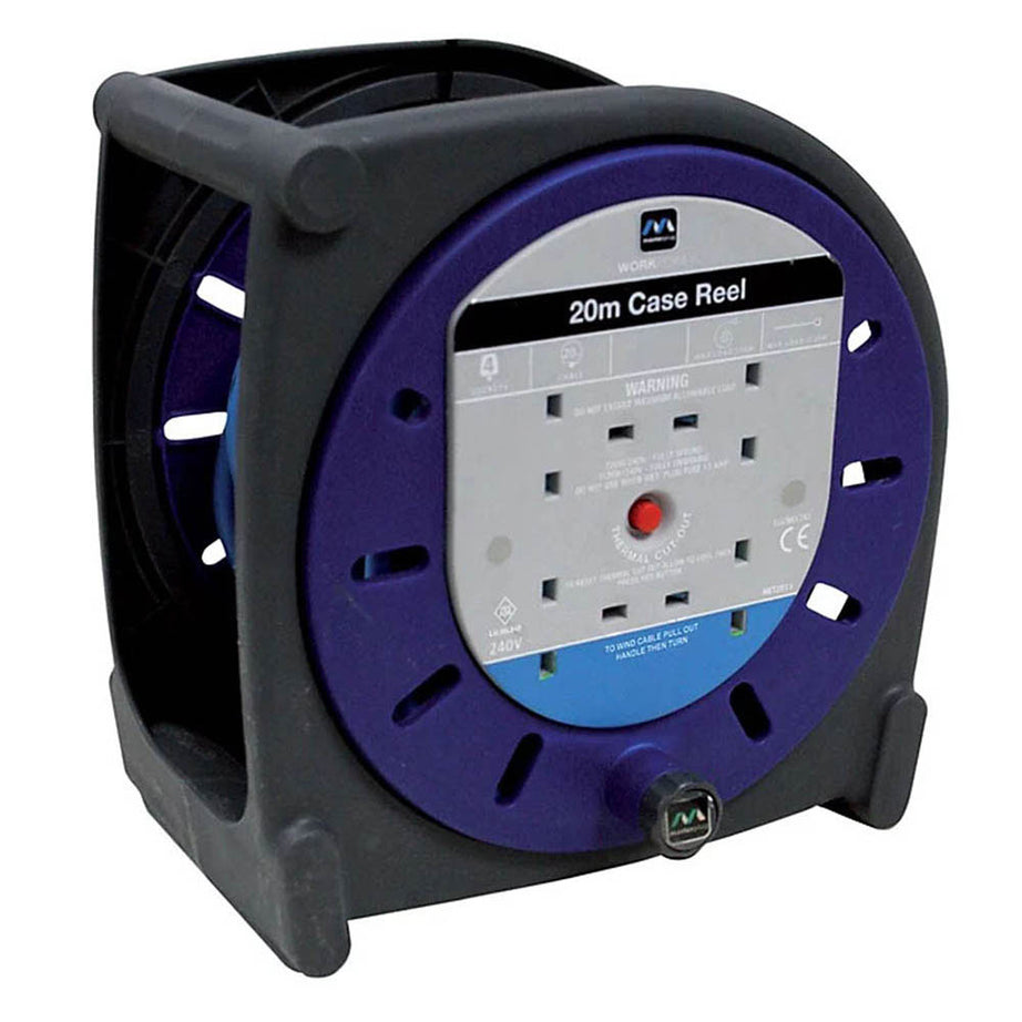Cable Reel 4 Way Socket Extension Electrical Lead Durable 240V 10A IP44 (L)20m - Image 1