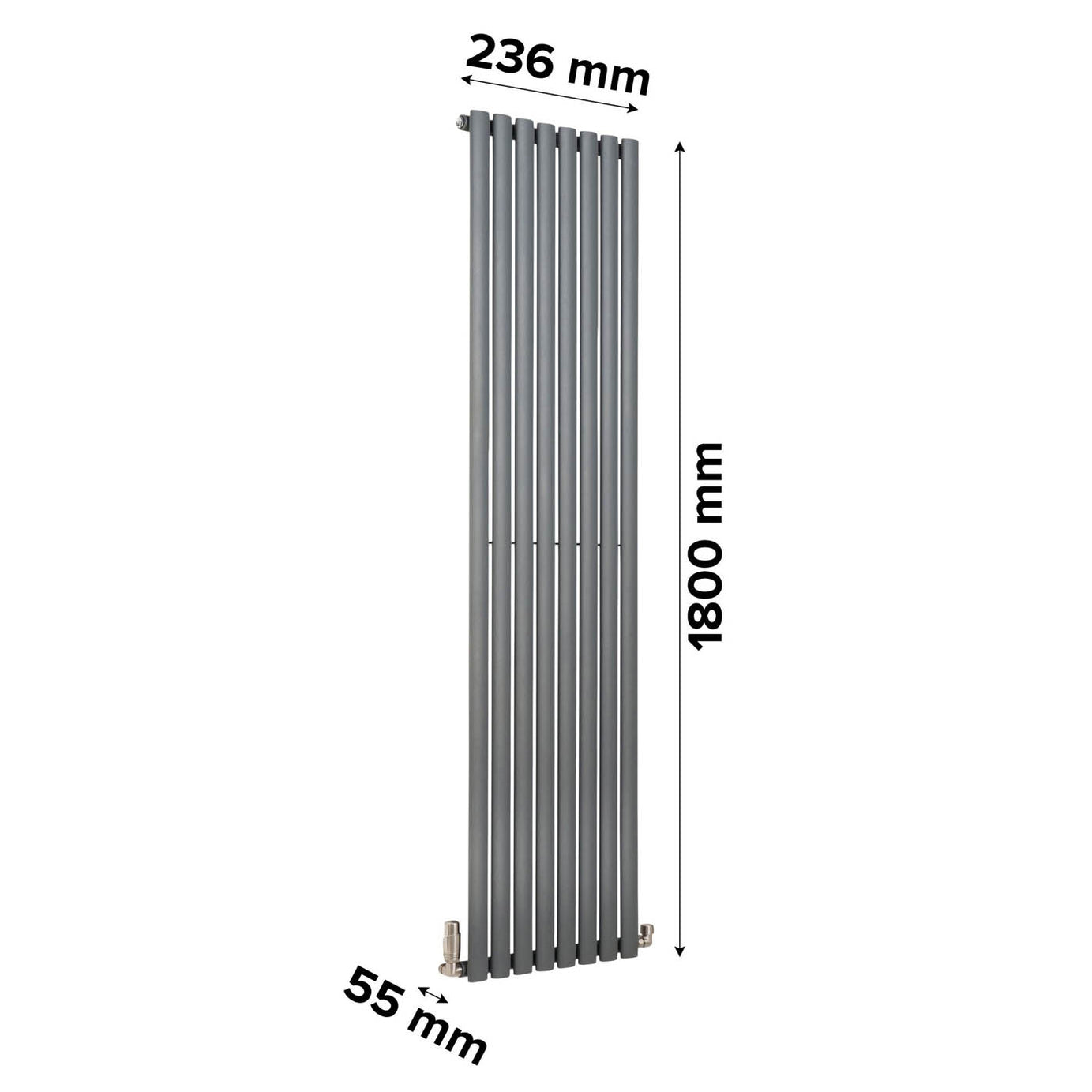 Ximax Designer Radiator Anthracite Vertical Central Heating Modern 180x23.6cm - Image 3