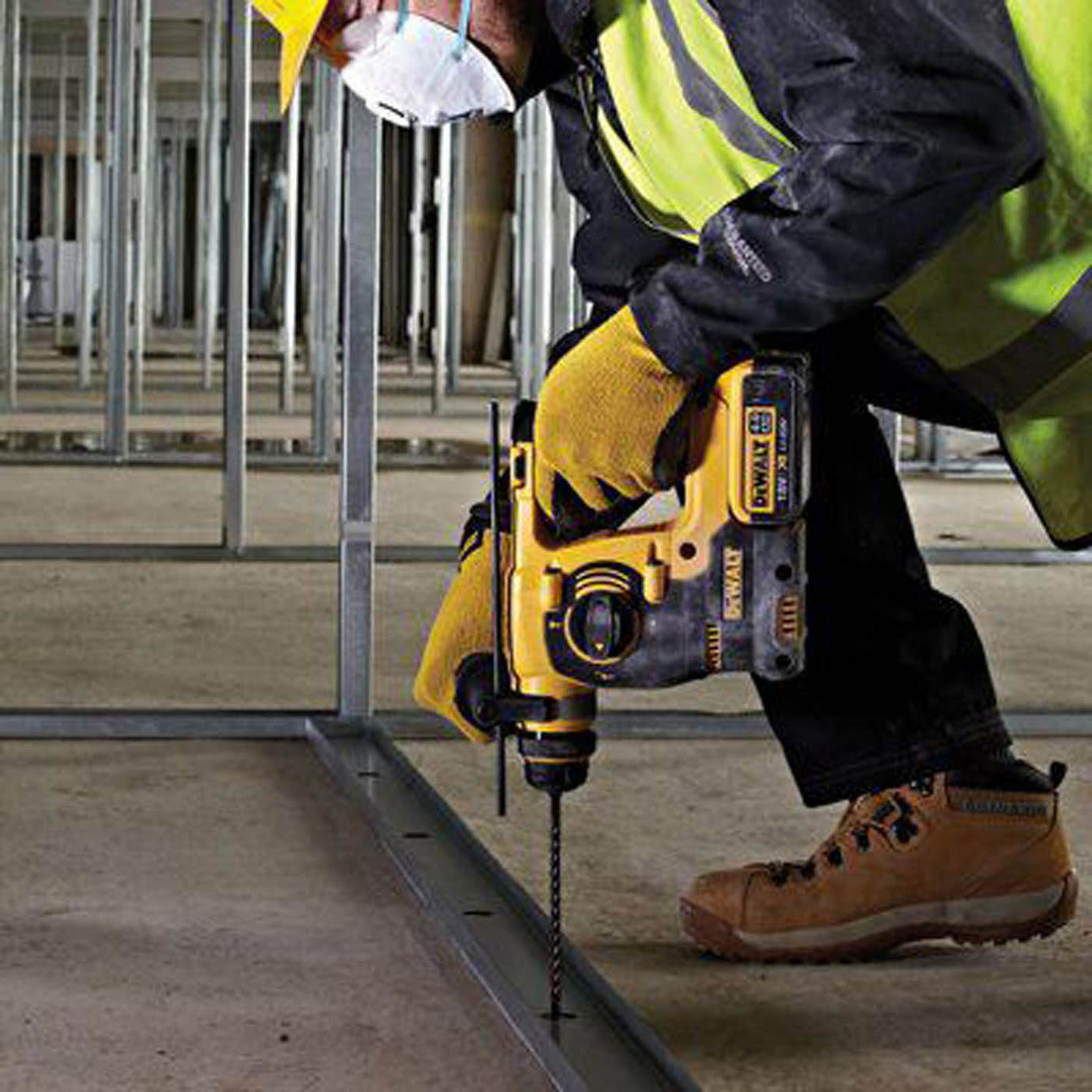 DeWalt Hammer Drill SDS+ DCH253N-XJ Cordless LED Work Light 18V Body Only - Image 3