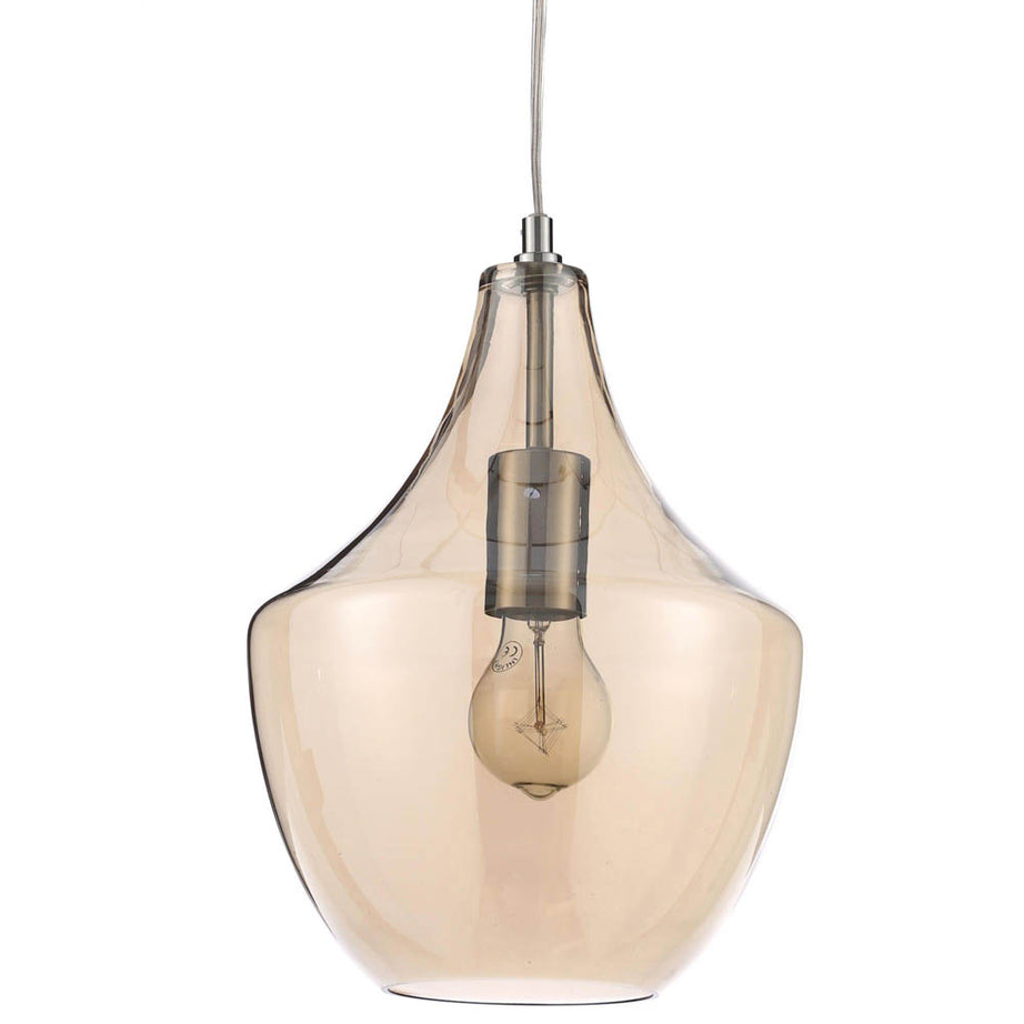 Pendant Ceiling Light Antique Brass Effect Living Room Bedroom Hanging Lamp 42W - Image 1