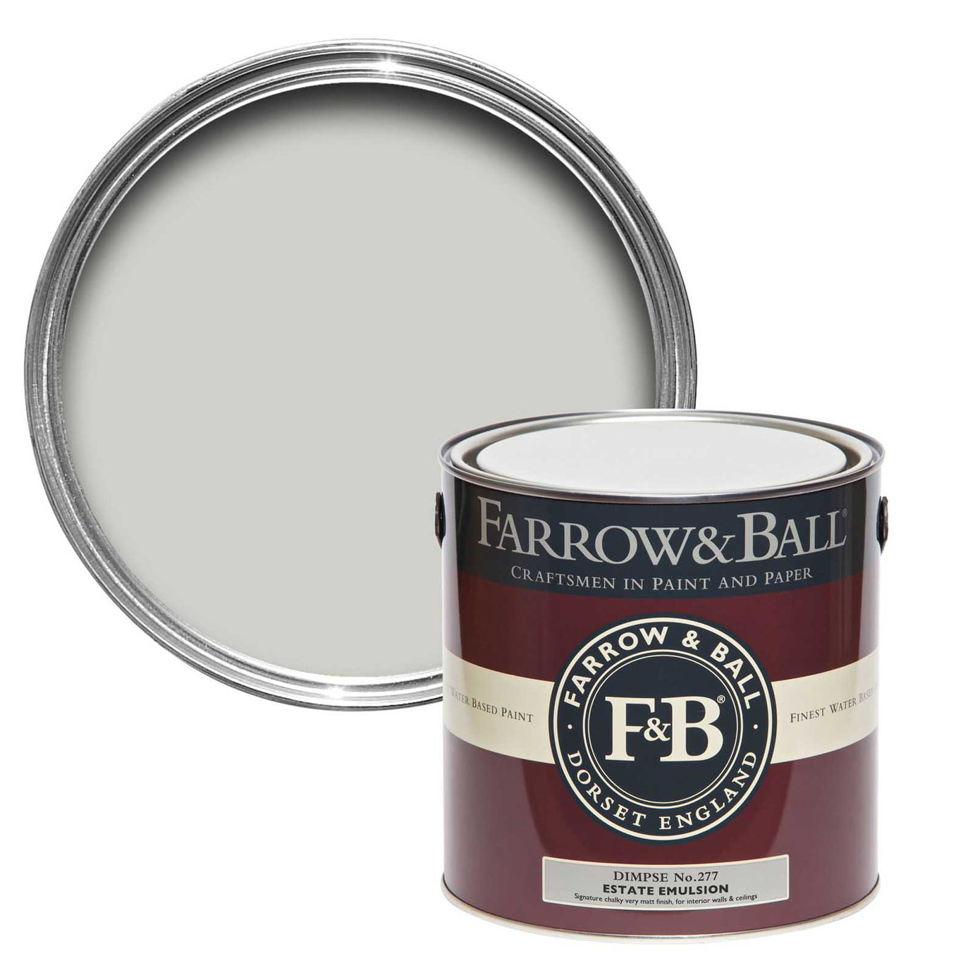 Farrow & Ball Emulsion Paint 2.5L Dimpse No.277 Matt Wall And Ceiling Wipeable - Image 1