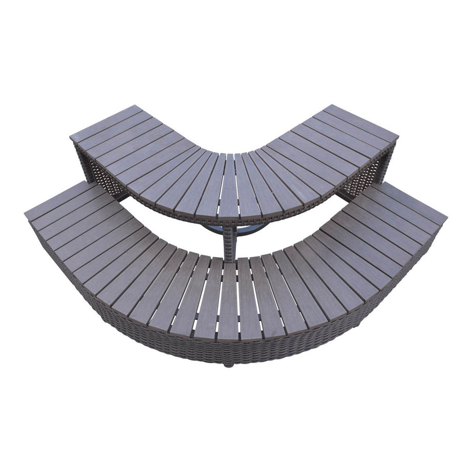 Canadian Spa Corner Steps Brown Rattan Slip Resistant Lightweight - Image 1